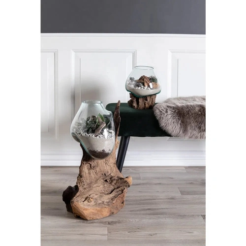 Dekoracja szklana ogród w kropli House Nordic 20 cm do salonu stołu