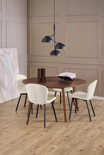 Stół okrągły Roxby 140 cm orzech do jadalni kuchni salonu