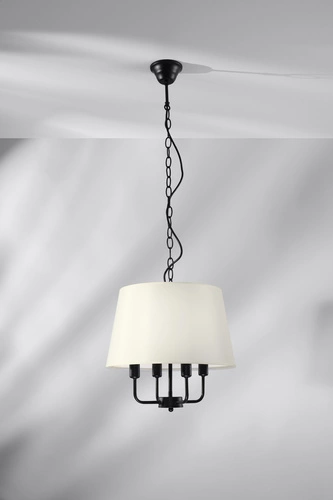 Lampa wisząca Pasteri nowoczesna z beżowym abażurem do salonu i sypialni CANDELLUX
