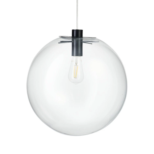 Lampa wisząca kula szklana czarna TONDA 40 cm do salonu i nad stół regulowana