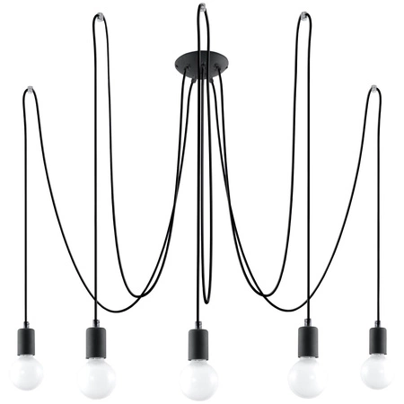 Żyrandol EDISON 5 czarny