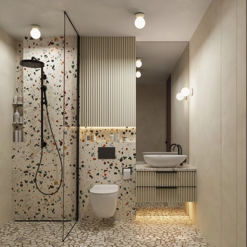 Kinkiet łazienkowy ZORI beżowy IP44 kula nowoczesna do łazienki