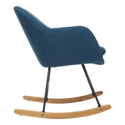 Fotel bujany kubełkowy Pera granatowy do salonu nowoczesny z podłokietnikami poliester