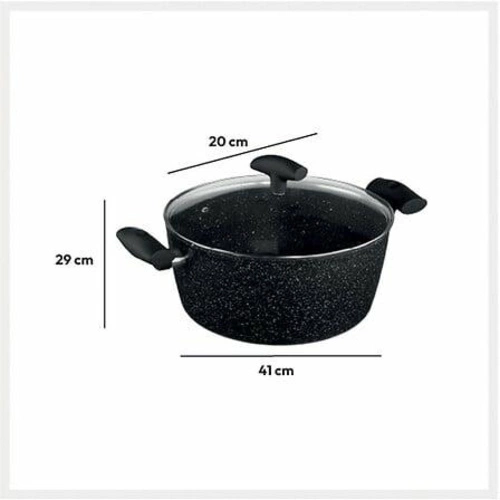 Garnek aluminiowy kuty 28 cm czarny