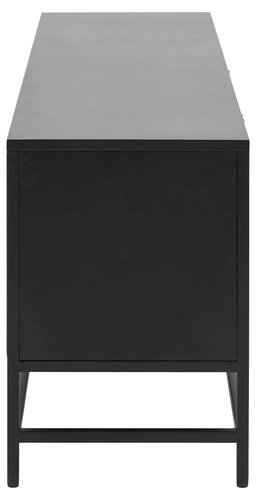 Komoda Newcastle I czarna metalowa 160 cm nowoczesna industrialna na nóżkach do salonu