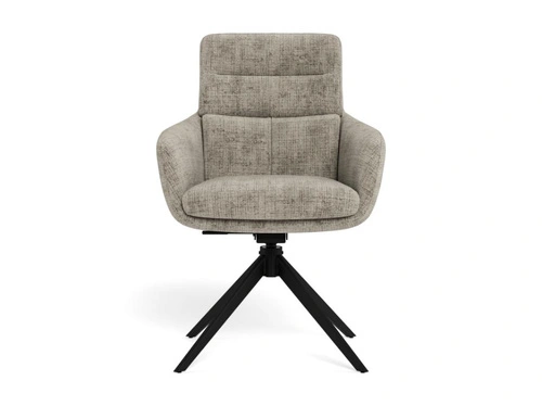 Actona Roger szare krzesło obrotowe tapicerowane do jadalni z podłokietnikami
