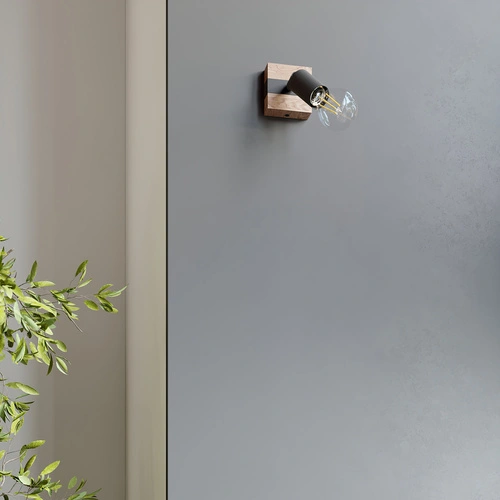 Kinkiet ścienny ZUCA czarny nowoczesny metalowy z regulacją światła do salonu i sypialni