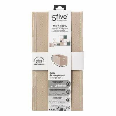 Pudełko materiałowe do regału 15x31 cm beżowe ciemne składane 5five Simply Smart
