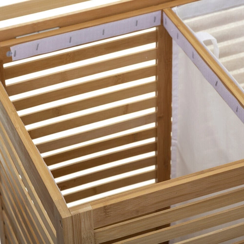 Kosz na pranie 2 komory Sicela bambusowy do łazienki 2x50L naturalny 5five simply smart