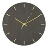 Nowoczesny zegar ścienny Asti 30 cm szary metalowy do salonu i kuchni z złotymi wskazówkami