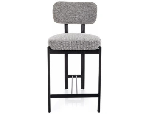 Hoker Montico szary tapicerowany do kuchni na czarnych nogach