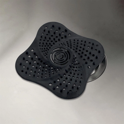 Intesi silikonowe sitko do zlewu i umywalki czarne nowoczesne 13,3 cm do kuchni i łazienki