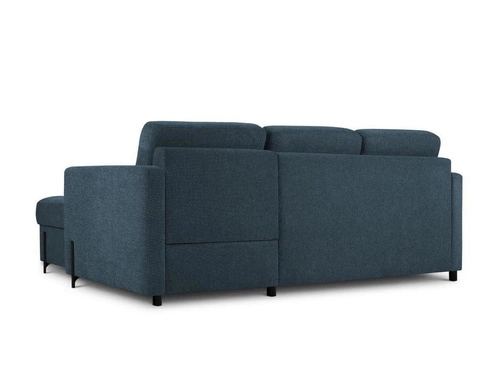 Narożnik z funkcją spania Gabriel Blue Structured Fabric prawostronny