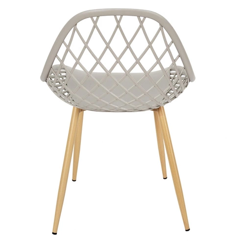 Krzesło do jadalni Malaga Intesi szare z tworzywa imitującego plecionkę, łatwe czyszczenie