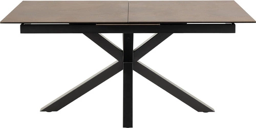 Stół rozkładany do jadalni Heaven 168/210 cm brązowy ceramiczny blat czarne nogi nowoczesny Actona