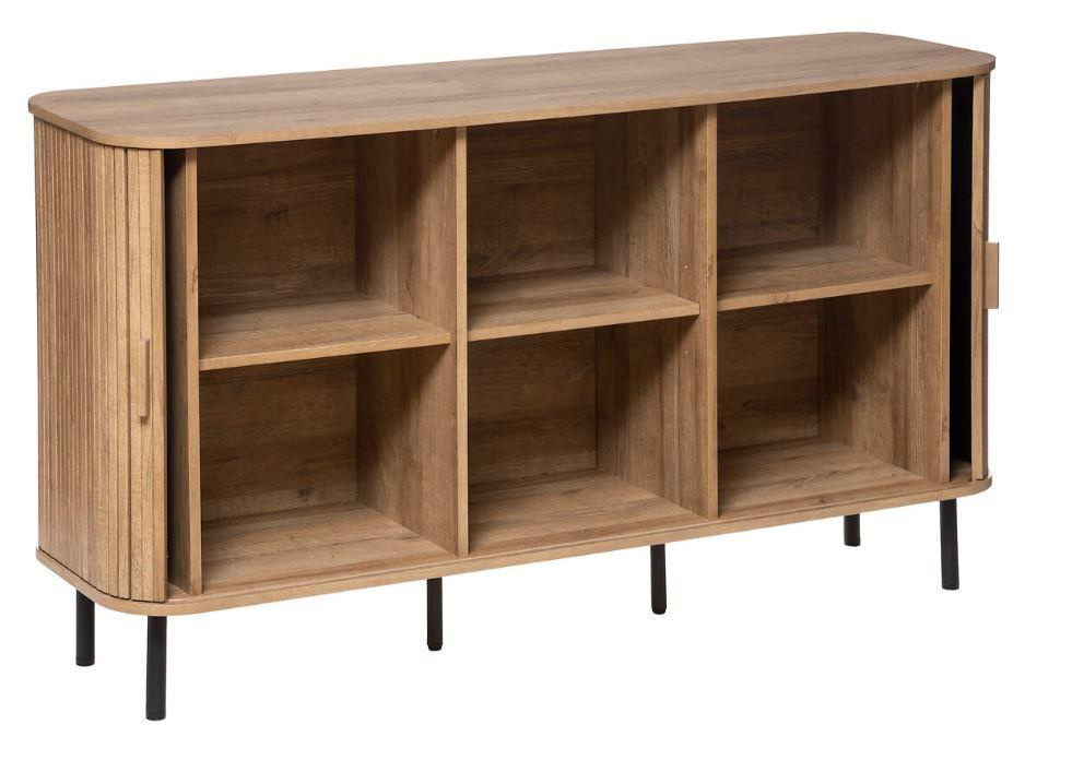 Komoda Colva 140 cm naturalna na wysokich nóżkach do salonu nowoczesna pojemna Atmosphera