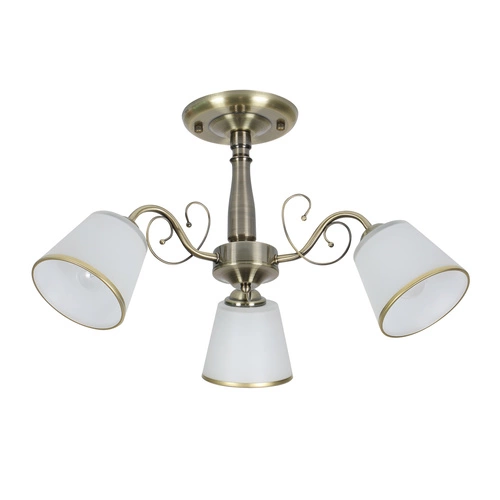 Lampa sufitowa Losanna patynowy 3x40W  E14 klosz biały z obwódką