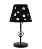 Lampka nocna glamour Batley czarna z abażurem metalowa do sypialni i salonu Ledea 44 cm