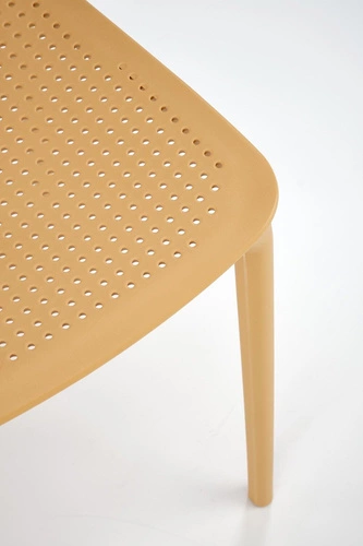 Krzesło ogrodowe Sylie Intesi pomarańczowe z tworzywa sztaplowane nowoczesne do tarasu i balkonu