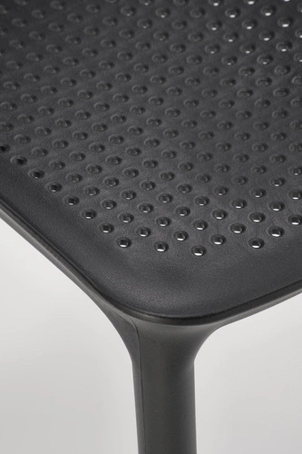 Krzesło ogrodowe Sylie Intesi czarne z tworzywa sztaplowane nowoczesne do ogrodu i na balkon