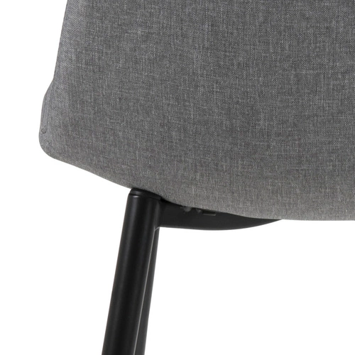 Krzesło tapicerowane Wilma Actona do jadalni nowoczesne szare na czarnych nogach