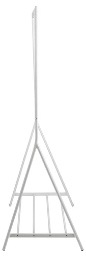 Brent biały wieszak stojący na ubrania do przedpokoju z półką na buty nowoczesny metal