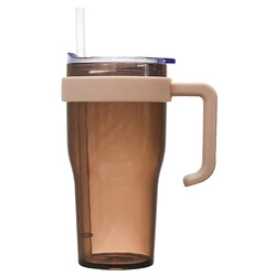 Kubek termiczny Intesi Mini Miami 600 ml brązowy nowoczesny z pokrywką do kawy