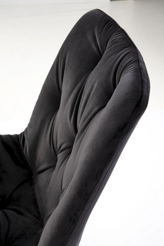 Krzesło welurowe obrotowe Veroniq czarne tapicerowane do salonu i biura nowoczesne Intesi