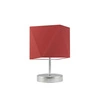 Lampka nocna PASADENA nowoczesna z czerwonym abażurem do sypialni metalowa LYSNE 30 cm
