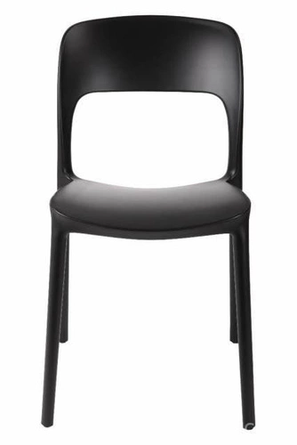 Krzesło do jadalni i ogrodu Flexi czarne z tworzywa sztaplowane nowoczesne Intesi