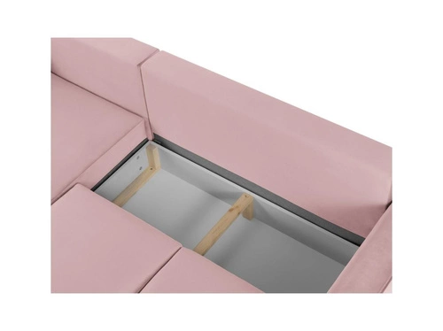 Narożnik z funkcją spania Leona Lavender Velvet Lewostronna kolor nóg czarny