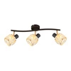 Lampa sufitowa Dubai listwa czarny 3x40W  E14 klosz różowy złoty kryszt transp