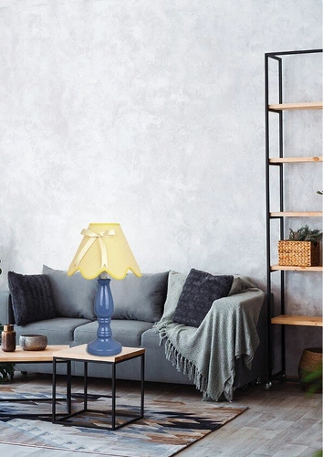 Lampa stołowa Lola 1x40W E14 niebiesko żółta
