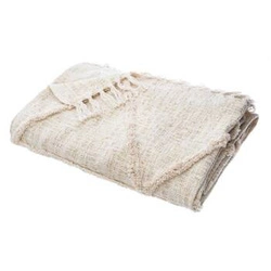 Narzuta bawełniana Shine 130x180 cm beżowa boho do sypialni Atmosphera