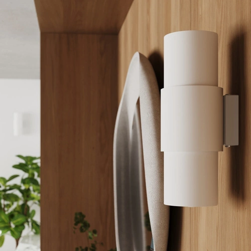 Lampka biurkowa minimalistyczna FLASH biała stalowa z regulacją kąta padania światła do gabinetu