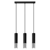 Lampa wisząca Loopez 3-punktowa czarna chrom nowoczesna do salonu i nad wyspę