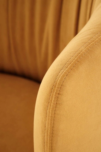 Krzesło do jadalni Itzal Intesi tapicerowane welur musztardowy nowoczesne na czarnych nogach