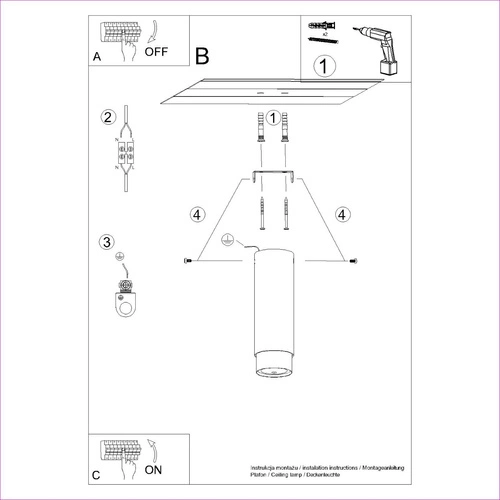Plafon sufitowy NERO 22,5 czarny złoty nowoczesny do salonu i sypialni Sollux Lighting