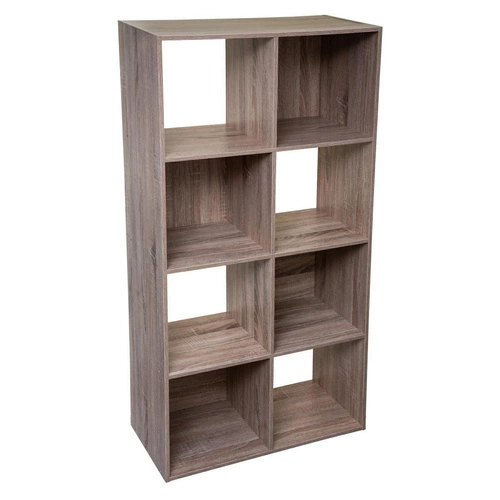 Regał na książki Kali nowoczesny 8 półek naturalny regał do salonu i biura MDF 134 cm