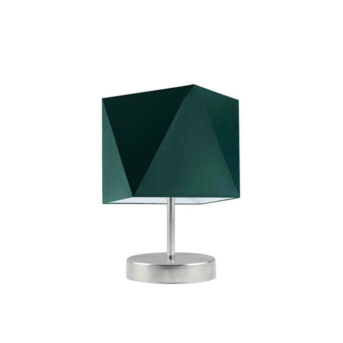Lampka PASADENA abażur zieleń butelkowa stelaż stal szczotkowana