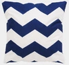 Poduszka dekoracyjna Chevron 40x40 bawełniana do salonu i sypialni biało-granatowa
