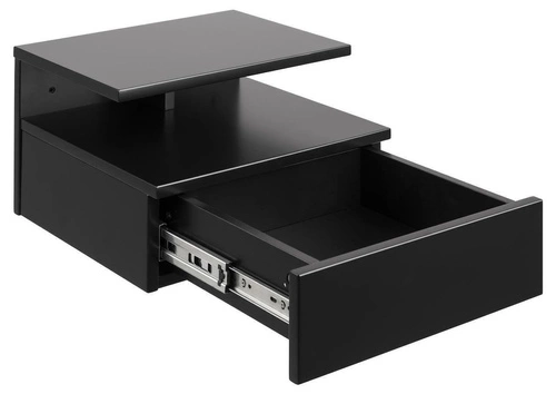 Szafka nocna wisząca czarna z szufladą 35 cm nowoczesna Actona Ashlan do sypialni loft