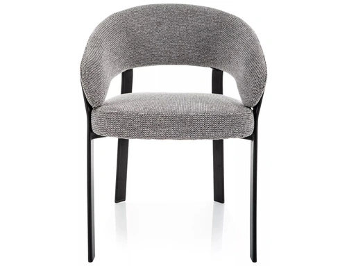 Intesi Goja krzesło tapicerowane szare z podłokietnikami do jadalni