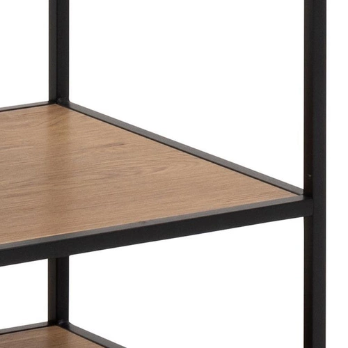 Nowoczesny stojący wieszak na ubrania z półkami Seaford dąb czarny do przedpokoju Actona