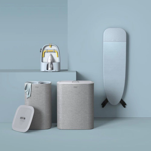 Joseph Joseph Tota nowoczesny kosz na pranie 90l z 2 komorami do łazienki szary prostokątny