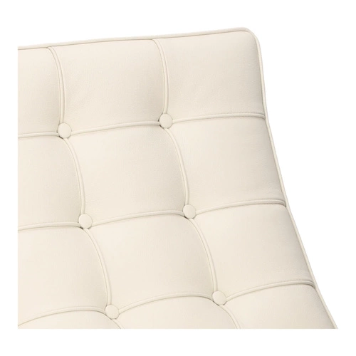 Fotel wypoczynkowy BA1 skóra naturalna biały inspirowany Barcelona nowoczesny do salonu