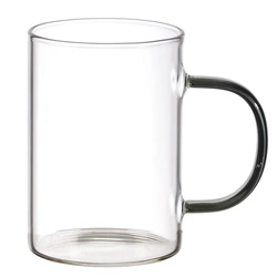 Szklanka do kawy Coloured Intesi 300 ml czarna z uchem minimalistyczna szklana