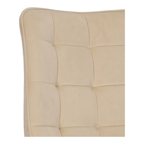 Krzesło tapicerowane welurowe Moly Intesi beżowe z czarnymi nogami do jadalni i salonu