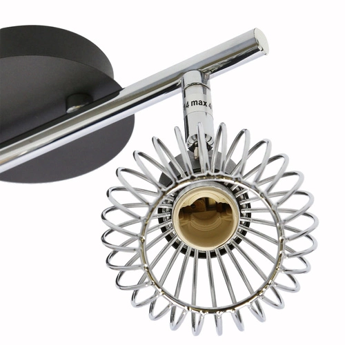 Nowoczesna lampa sufitowa Oslo czarna chrom regulowana do salonu lub sypialni 2-punktowa