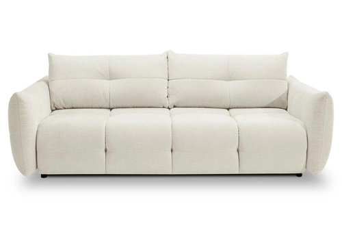 Sofa rozkładana 3 osobowa Bode biała z funkcją spania i pojemnikiem do salonu